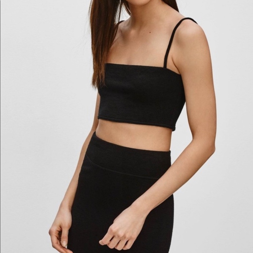 Aritzia Wilfred Free Knit Tank Tube Top S - Black